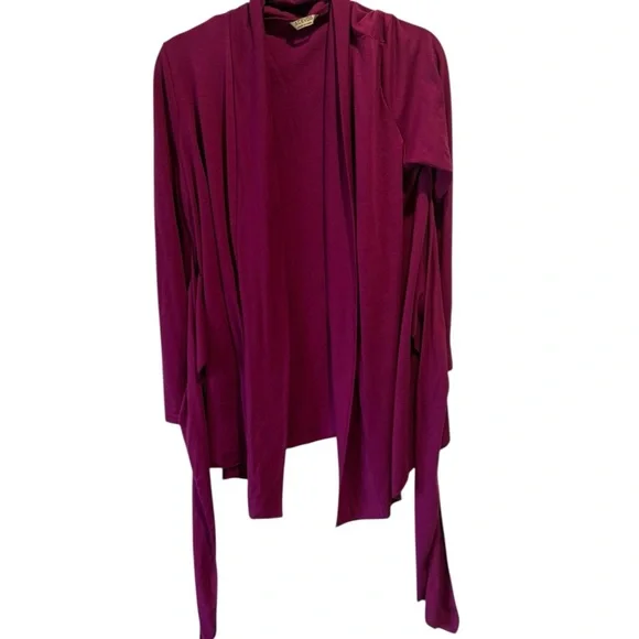 Acevog Magenta Tie-Front Cardigan - Size L - Picture 6 of 6